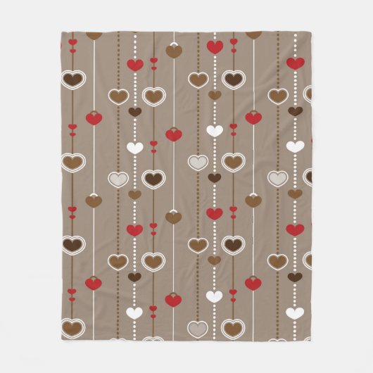 Hearts Pattern 29 Fleece Deken (Voorkant)