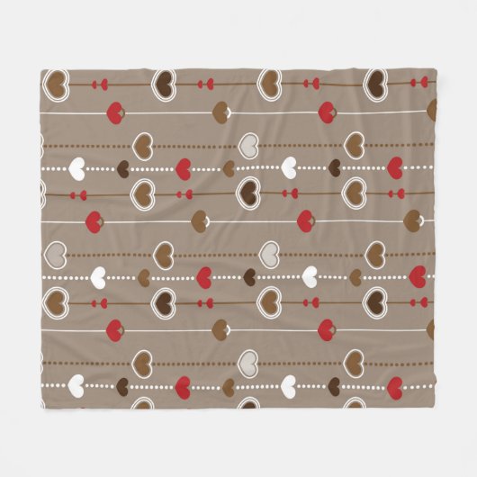 Hearts Pattern 29 Fleece Deken (Voorkant (Horizontaal))