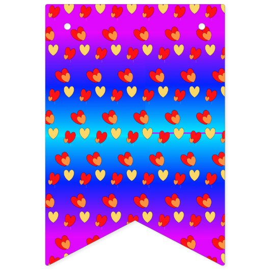 Hearts Pattern Colorful Birthday Bunting Banner (Eerste vlag)