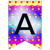 Hearts Pattern Colorful Birthday Bunting Banner (Derde vlag)