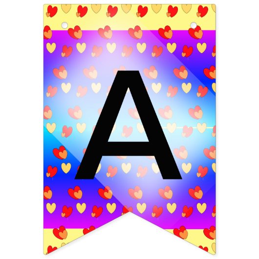 Hearts Pattern Colorful Birthday Bunting Banner (Derde vlag)