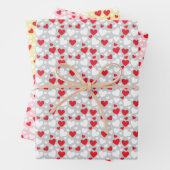 Hearts Pattern custom backgrounds Wrapping Paper (In situ)