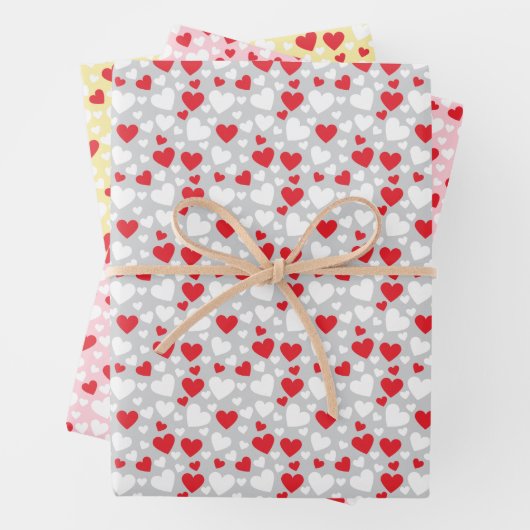 Hearts Pattern custom backgrounds Wrapping Paper (In situ)