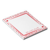 Hearts Pattern Custom Name Valentine Gift Notitieblok (Schuin)