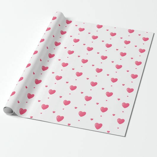 Hearts Pattern Gift Wrapping Paper Cadeaupapier (Uitgerold)
