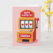 Hearts Pattern Grandma Card Kaart (Gele Bloem)