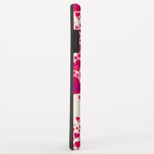 Hearts Pattern Hot Pink Cream Genoemd Case-Mate iPhone Case (Achterkant/rechts)
