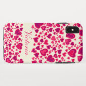 Hearts Pattern Hot Pink Cream Genoemd Case-Mate iPhone Case (Achterkant (horizontaal))