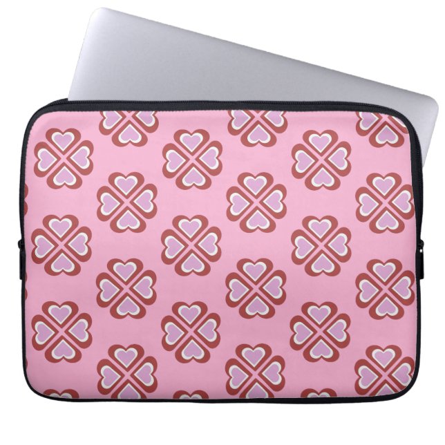 Hearts pattern laptop sleeve (Voorkant)