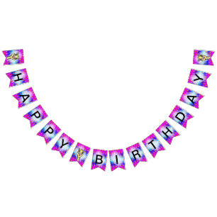 Hearts Pattern Ostricht Birthday Bunting Banner
