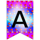 Hearts Pattern Ostricht Birthday Bunting Banner (Derde vlag)