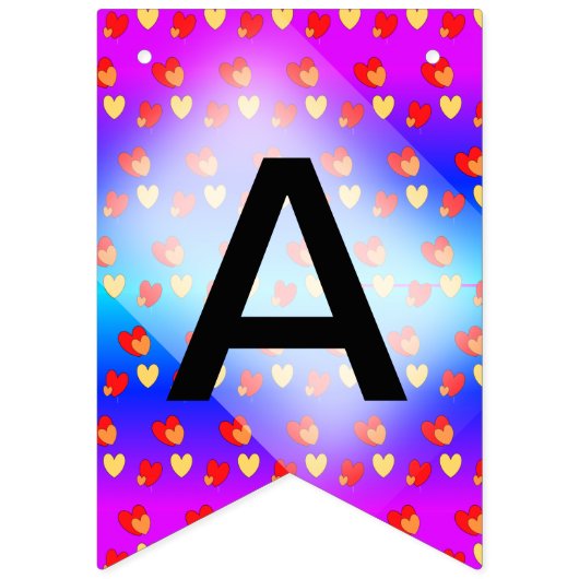 Hearts Pattern Ostricht Birthday Bunting Banner (Derde vlag)