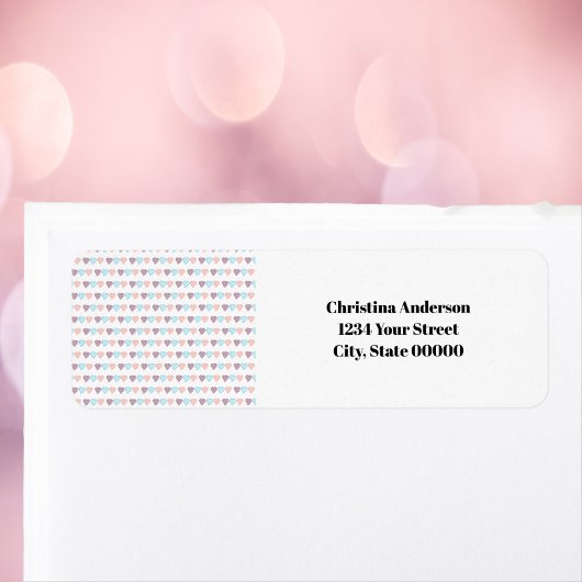 Hearts Pattern Personaliseer retour adres Etiket