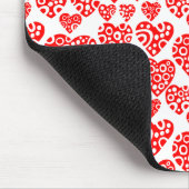 Hearts Pattern - Red on White Muismat (Hoek)