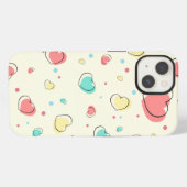 Hearts Pattern - Schattige Love Design iPhone Hoesje (Achterkant horizontaal)