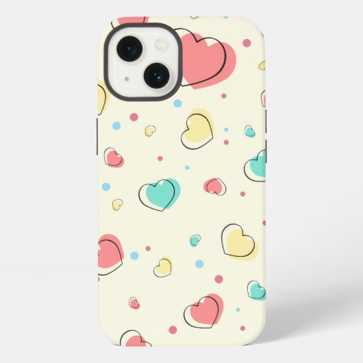 Hearts Pattern - Schattige Love Design iPhone Hoesje (Achterkant)