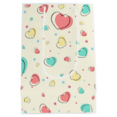 Hearts Pattern - Schattige Love Design Medium Cadeauzakje (Achterkant)