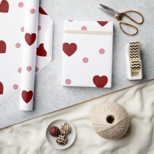 Hearts Pattern Valentijn Cadeaupapier (Crafts)