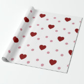 Hearts Pattern Valentijn Cadeaupapier (Uitgerold)