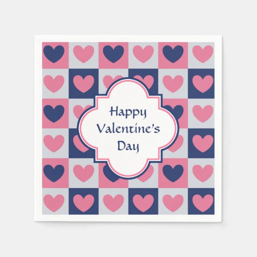 Hearts Pattern Valentijn Servetten (Voorkant)