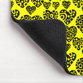 Hearts Pattern - Zwart op Geel Muismat (Hoek)