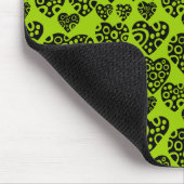 Hearts Pattern - Zwart op Martian Green Muismat (Hoek)