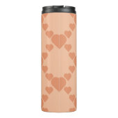 Hearts Peach Fuzz aangepaste naam of tekst Thermosbeker (Achterkant)