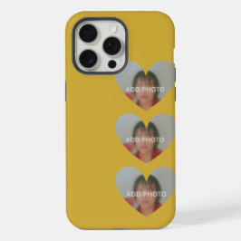 Hearts Photo Gouden Telefoonhoes iPhone 15 Pro Max Case