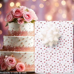 Hearts - Pink Red Ombre on White Inpakpapier Vel