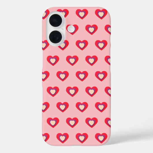 Hearts Pink Red Purple Valentine iPhone /iPad case (Achterkant)