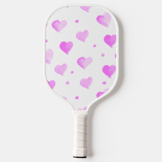 Hearts Pink Waterverf Pattern Pickleball Paddle (Achterkant)