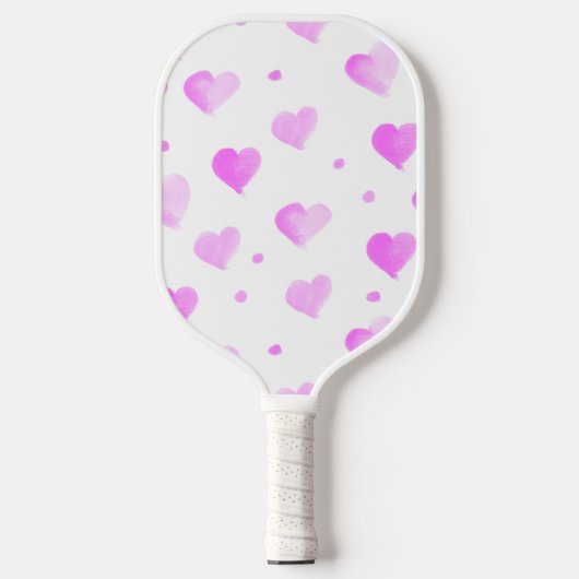 Hearts Pink Waterverf Pattern Pickleball Paddle (Voorkant)
