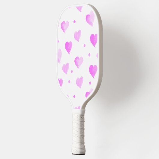 Hearts Pink Waterverf Pattern Pickleball Paddle (Links)