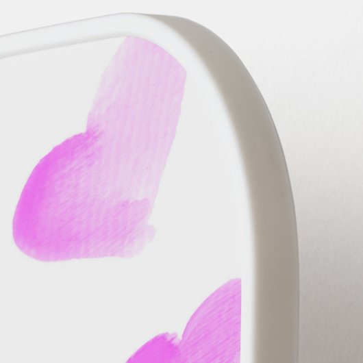 Hearts Pink Waterverf Pattern Pickleball Paddle (Links Detail)