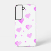 Hearts Pink Waterverf Pattern Samsung Galaxy Hoesje (Achterkant)