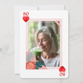 Hearts Playing Kaart 80ste Verjaardagsfeestuitnodi (Achterkant)