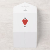 Hearts Playing Kaart Bruiloft Alles in Een Uitnodi (Buitenkant)