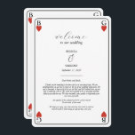Hearts Playing Kaart Bruiloft Routebeschrijving Pr<br><div class="desc">Een uniek monogram harten spelen kaart stijl bruiloft ontwerp. Een indrukwekkend ontwerp dat elementen gebruikt van speelkaarten tot creëer en een uniek ontwerp voor bruidsbriefpapier. Een elegante rode hart bruiloft paar monogram. Een van een soort speelkaart bruiloft reisschema programmaontwerp met moderne elementen. Overeenkomende bruiloft uitnodigingen en andere briefpapier items zijn...</div>