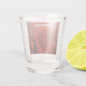 Hearts Poker Spelen Kaart Suit op Rood Shot Glas (Achterkant)