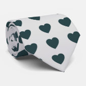Hearts Polka Dot Pattern on Grey Stropdas (Opgerold)