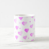 Hearts Polka Dot Waterverf Pattern Pink Koffiemok (Center)