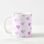 Hearts Polka Dot Waterverf Pattern Pink Koffiemok (Links)
