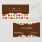 Hearts+Polka Dots Chocolade Visitekaartje (Voorkant / Achterkant)