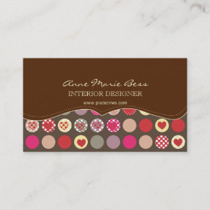 Hearts/Polka Dots Chocolade visitekaartjes