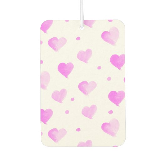 Hearts Polka Dots Waterverf Roze Patroon Luchtverfrisser (Voorkant)