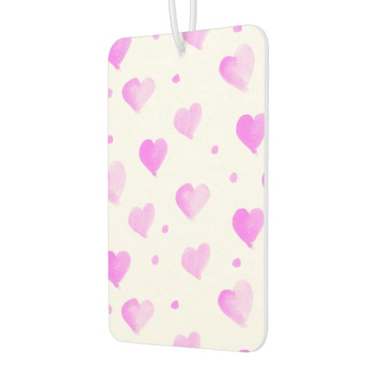 Hearts Polka Dots Waterverf Roze Patroon Luchtverfrisser (Links)