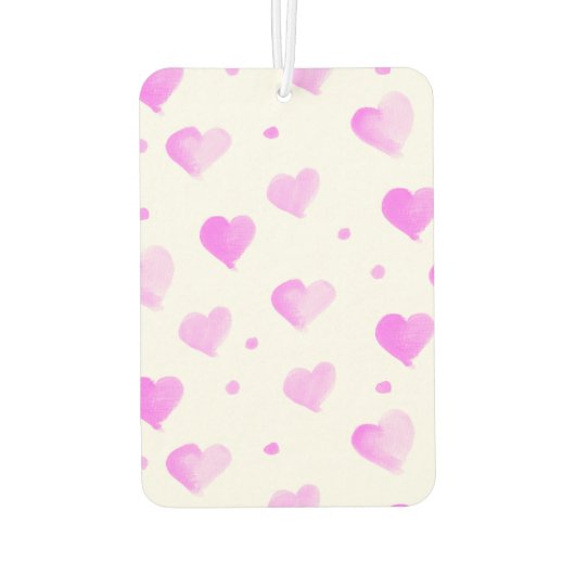 Hearts Polka Dots Waterverf Roze Patroon Luchtverfrisser (Achterkant)