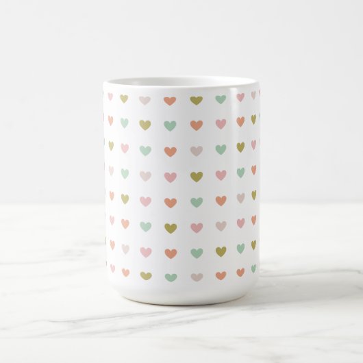 Hearts Polka Pattern, 15oz  Koffiemok (Center)