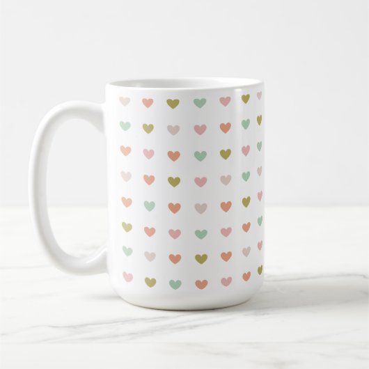 Hearts Polka Pattern, 15oz  Koffiemok (Links)