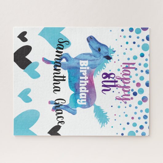 Hearts & Ponies Birthday Legpuzzel (Horizontaal)